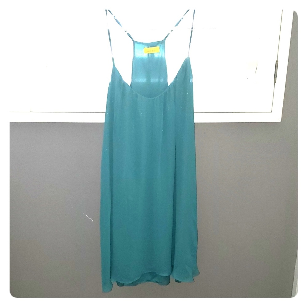 Nordstom Dee Elle Aqua Spaghetti Strap Dress